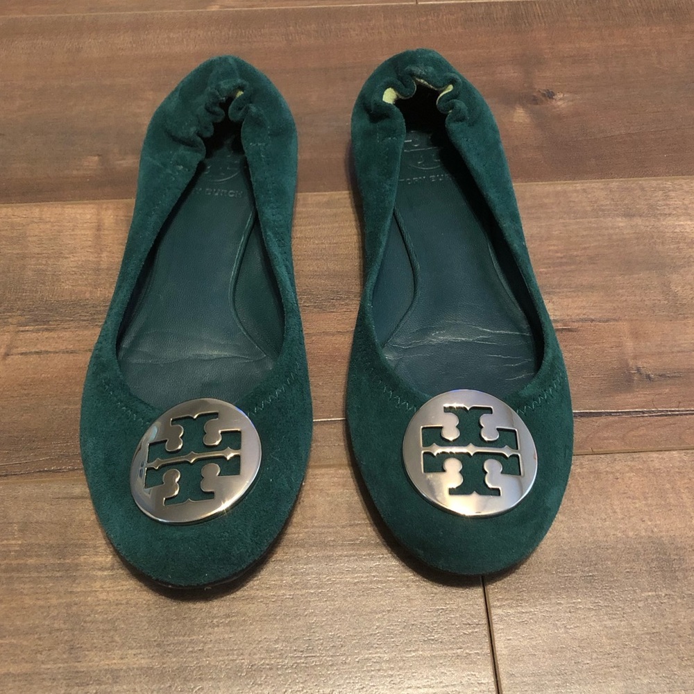 Tory Burch Green Reva Flats